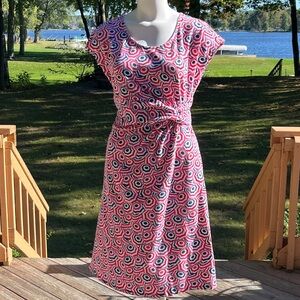 Lands' End stretchy geometric pattern dress L